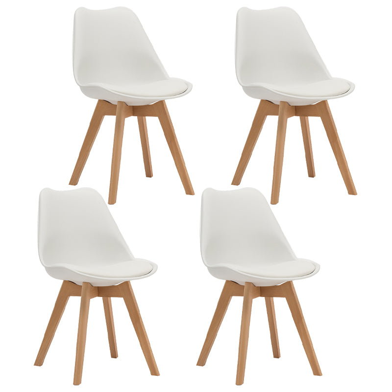 Sedia da pranzo in plastica moderna di faggio solido faggio, sedia da pranzo in plastica