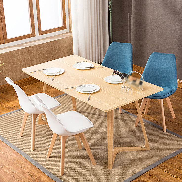Sedia da pranzo in plastica moderna di faggio solido faggio, sedia da pranzo in plastica