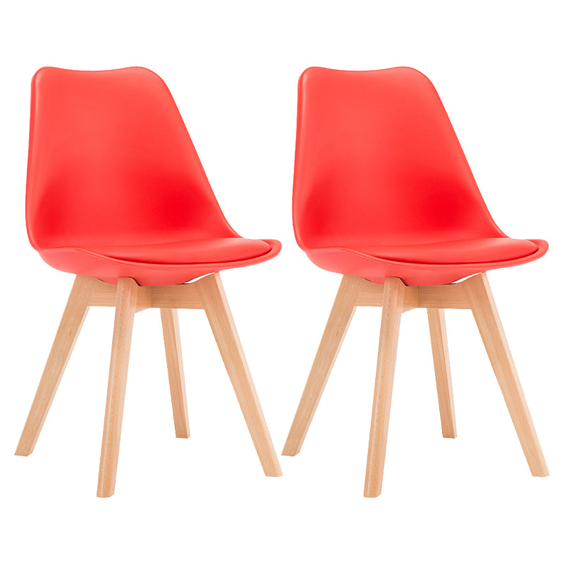 Sedia da pranzo in plastica moderna di faggio solido faggio, sedia da pranzo in plastica