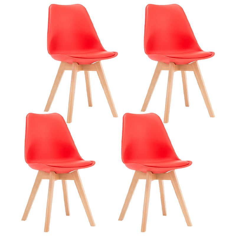 Sedia da pranzo in plastica moderna di faggio solido faggio, sedia da pranzo in plastica