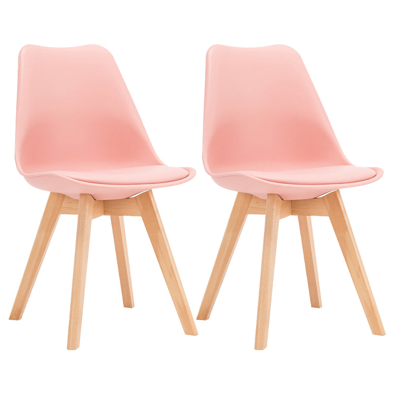 Sedia da pranzo in plastica moderna di faggio solido faggio, sedia da pranzo in plastica