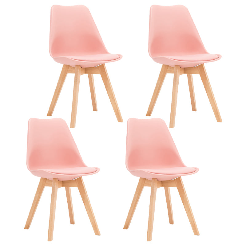 Sedia da pranzo in plastica moderna di faggio solido faggio, sedia da pranzo in plastica