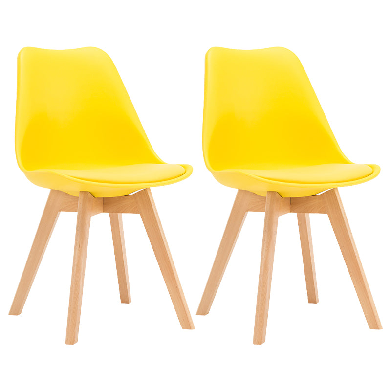 Sedia da pranzo in plastica moderna di faggio solido faggio, sedia da pranzo in plastica