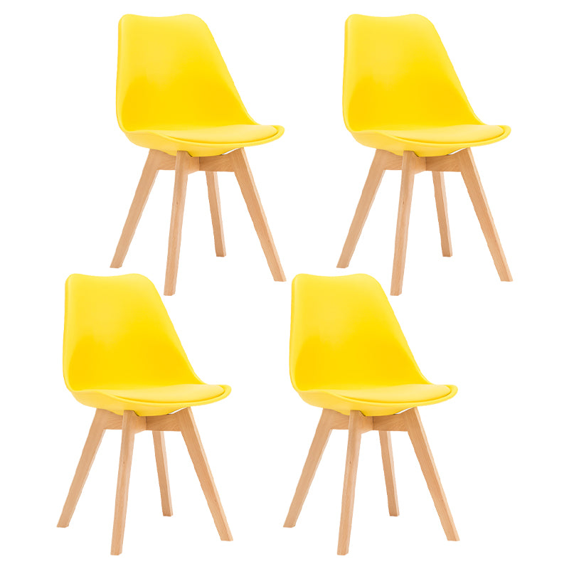 Sedia da pranzo in plastica moderna di faggio solido faggio, sedia da pranzo in plastica