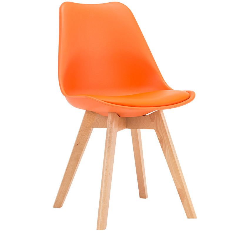 Sedia da pranzo in plastica moderna di faggio solido faggio, sedia da pranzo in plastica