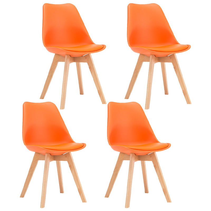 Sedia da pranzo in plastica moderna di faggio solido faggio, sedia da pranzo in plastica
