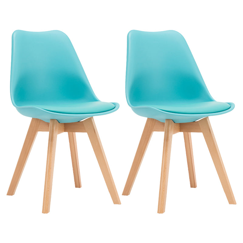 Sedia da pranzo in plastica moderna di faggio solido faggio, sedia da pranzo in plastica