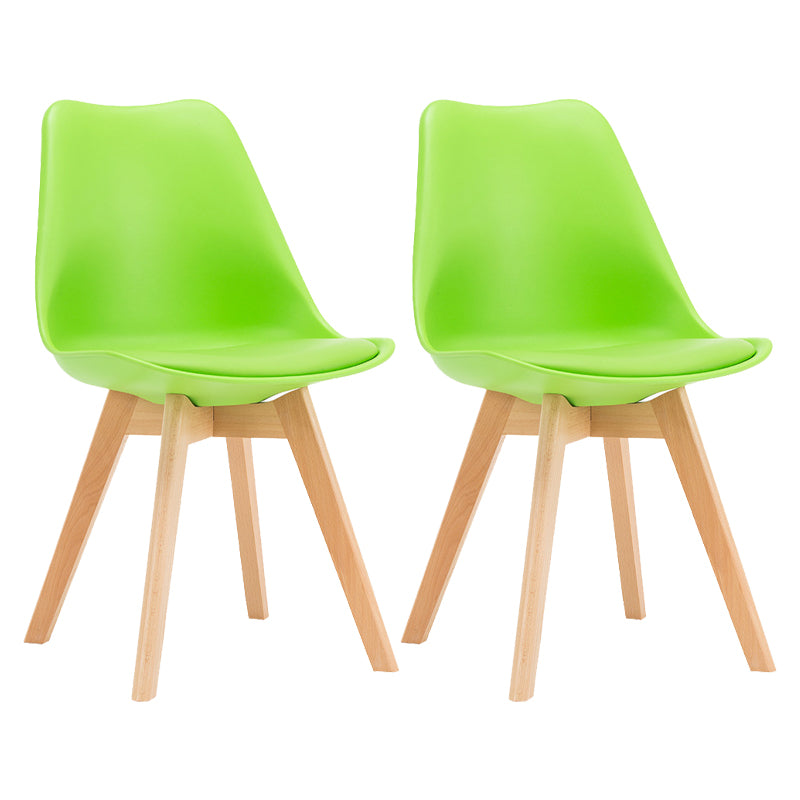Sedia da pranzo in plastica moderna di faggio solido faggio, sedia da pranzo in plastica