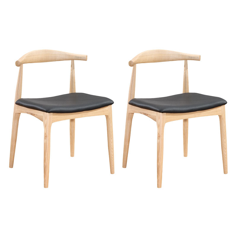 Silla de comedor estilo moderno Silla auxiliar sin brazos con patas de madera