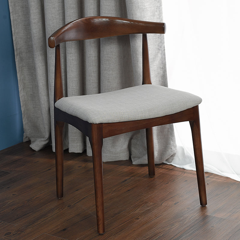 Silla de comedor estilo moderno Silla auxiliar sin brazos con patas de madera