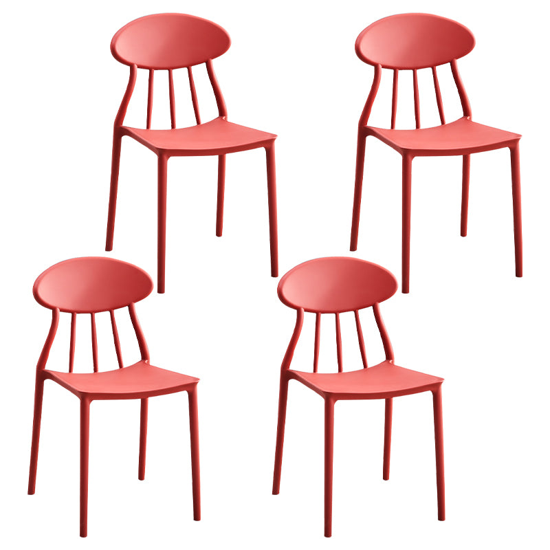 Modern Conference Room Plastic Side Chair Matte Finish Open Back Dining Chair