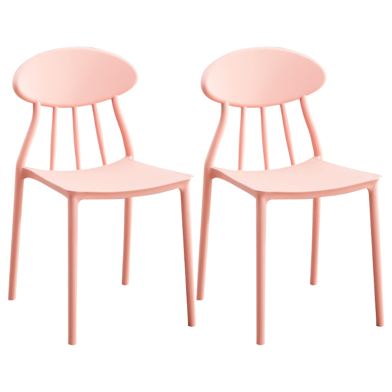 Modern Conference Room Plastic Side Chair Matte Finish Open Back Dining Chair