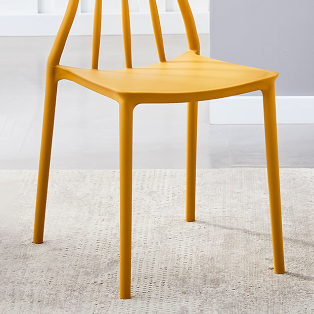 Modern Conference Room Plastic Side Chair Matte Finish Open Back Dining Chair