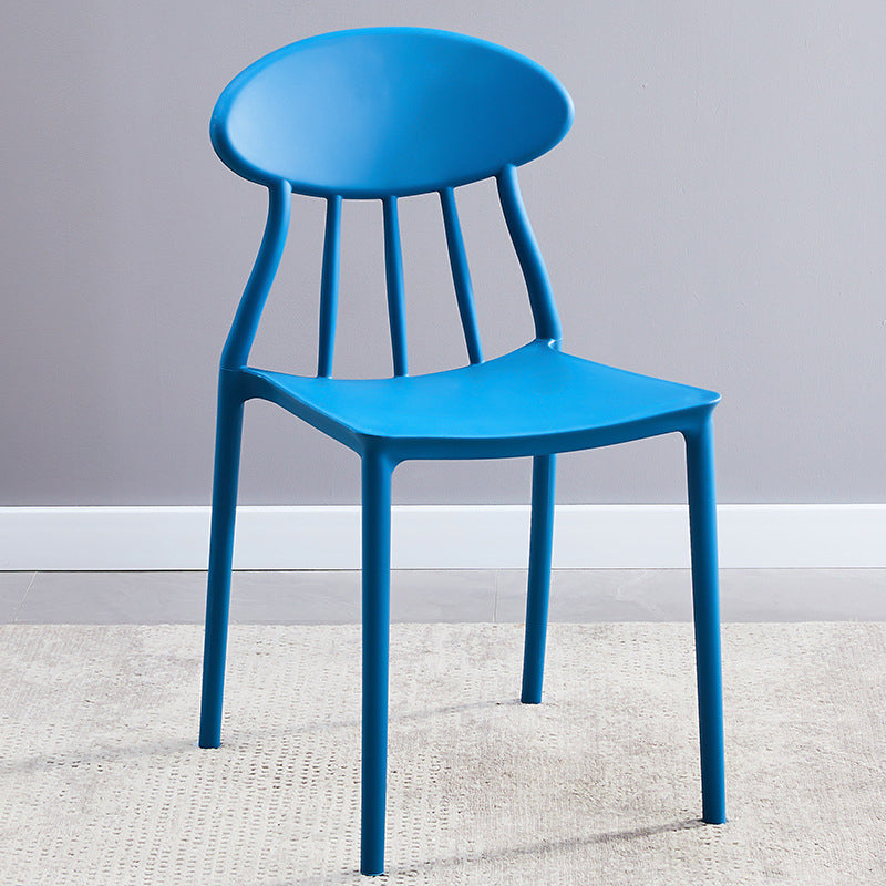 Modern Conference Room Plastic Side Chair Matte Finish Open Back Dining Chair