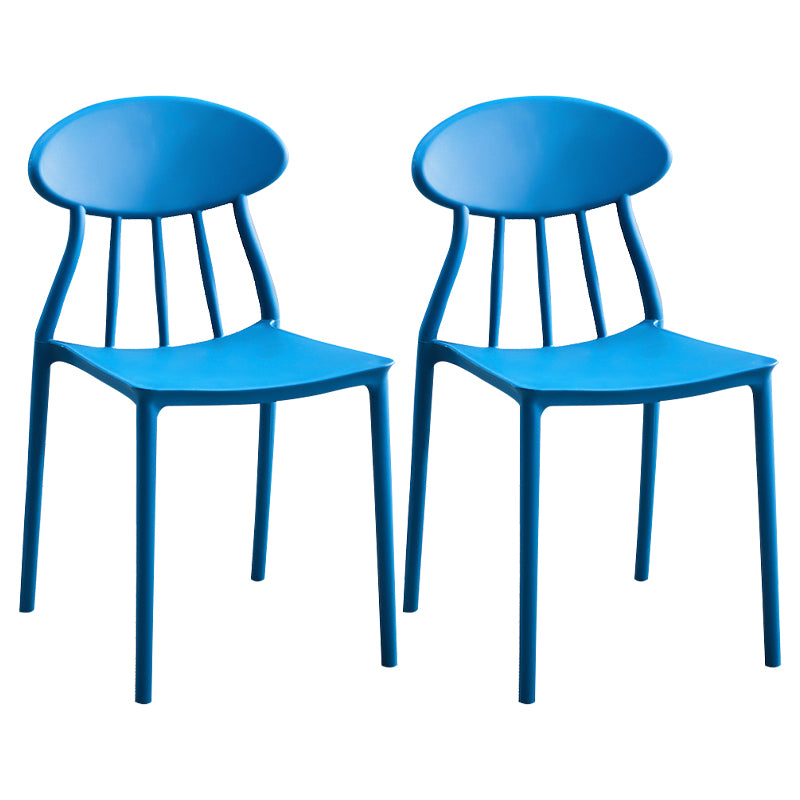 Modern Conference Room Plastic Side Chair Matte Finish Open Back Dining Chair