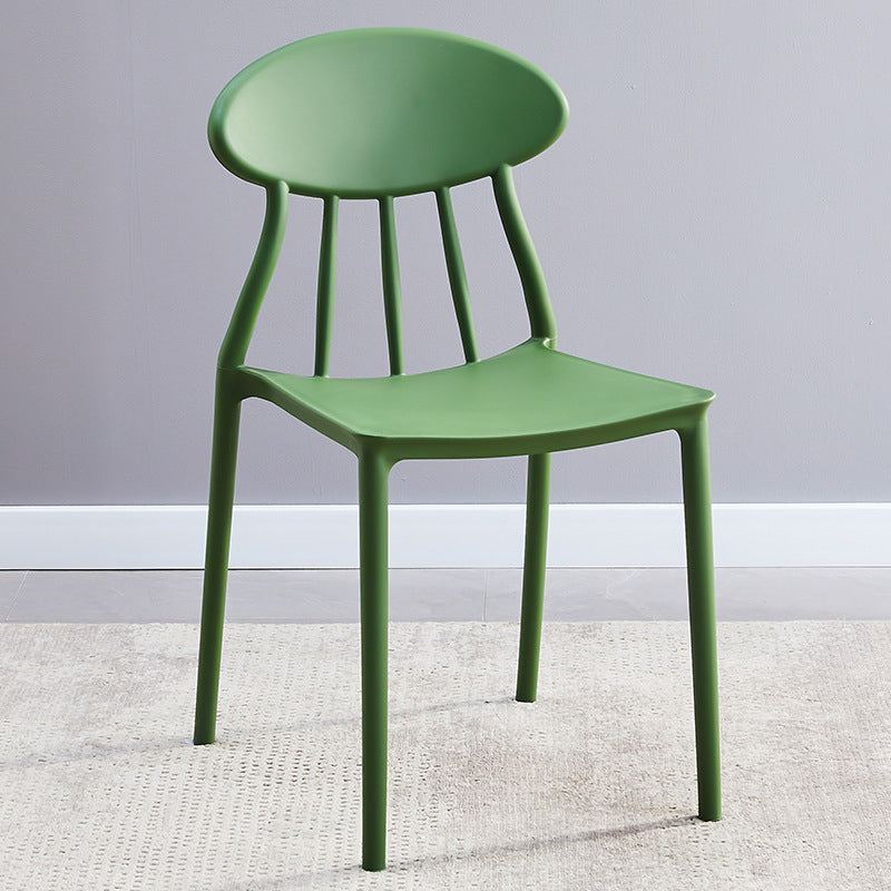 Modern Conference Room Plastic Side Chair Matte Finish Open Back Dining Chair