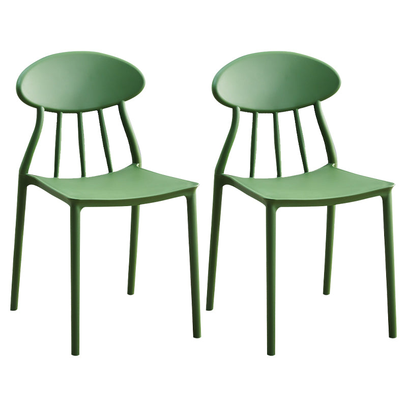 Modern Conference Room Plastic Side Chair Matte Finish Open Back Dining Chair