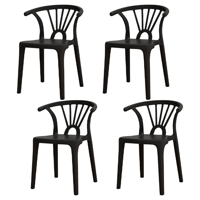 Sedia a braccio di plastica moderna per casa sedia da pranzo per le braccia