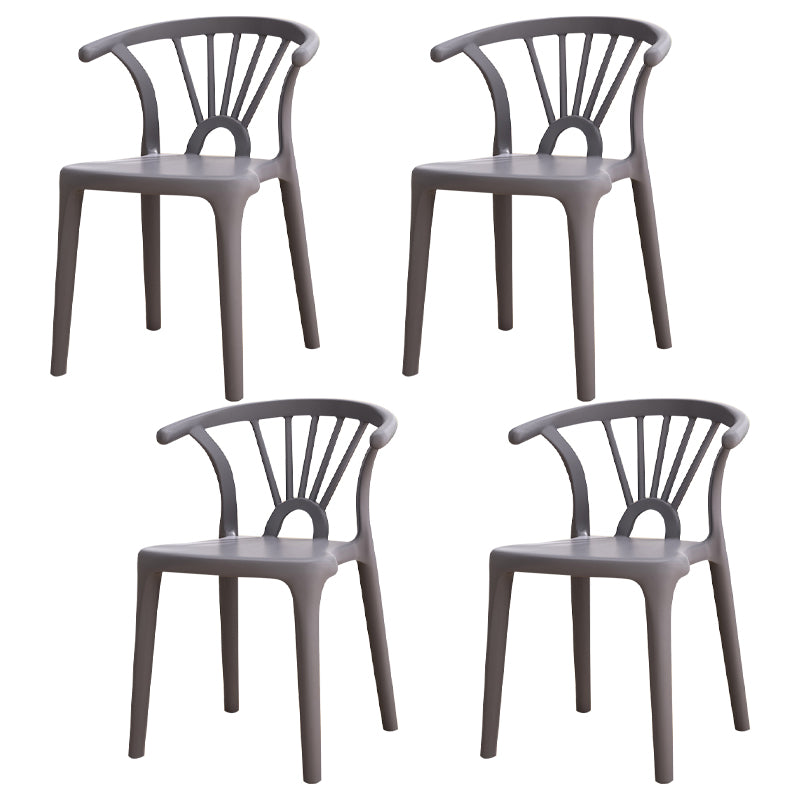 Sedia a braccio di plastica moderna per casa sedia da pranzo per le braccia