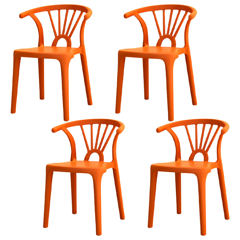 Sedia a braccio di plastica moderna per casa sedia da pranzo per le braccia