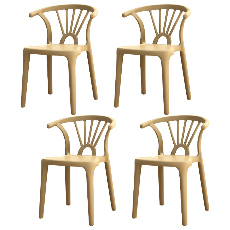 Sedia a braccio di plastica moderna per casa sedia da pranzo per le braccia