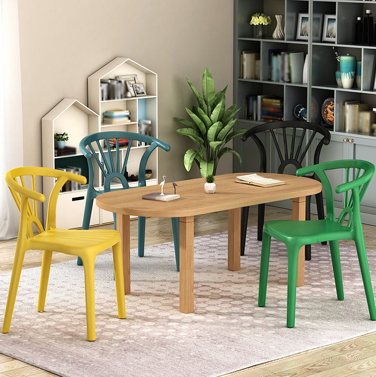 Sedia a braccio di plastica moderna per casa sedia da pranzo per le braccia