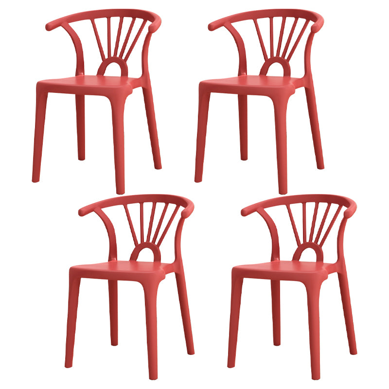 Sedia a braccio di plastica moderna per casa sedia da pranzo per le braccia