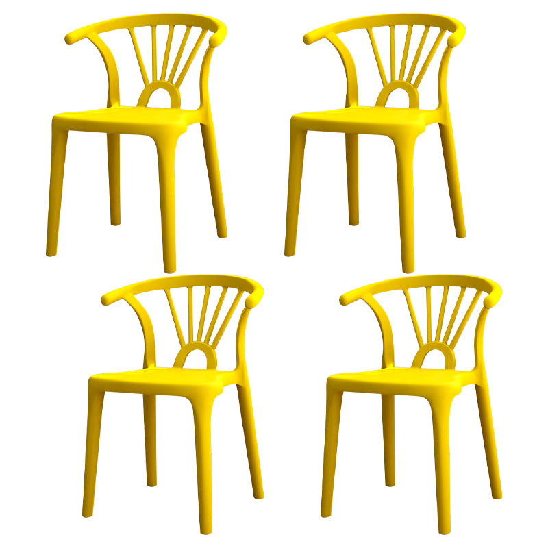 Sedia a braccio di plastica moderna per casa sedia da pranzo per le braccia