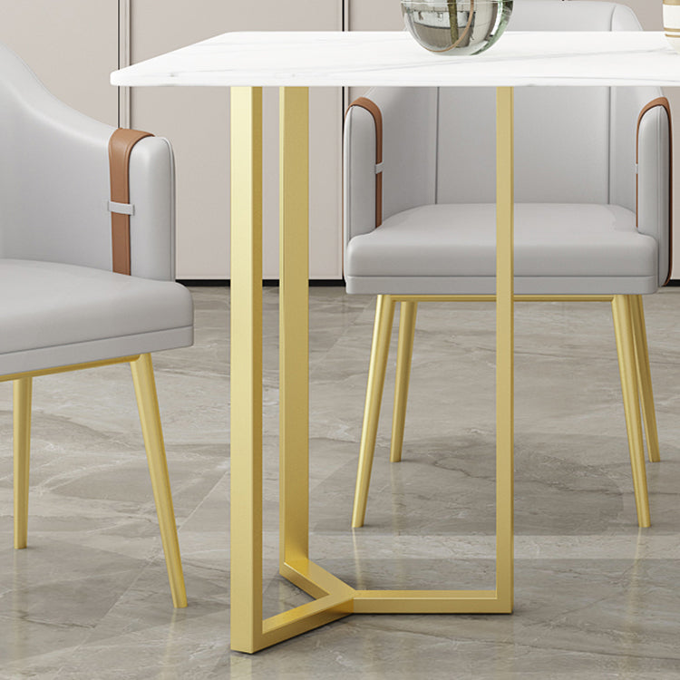 Nordic 1/4/5 Pieces Dining Set Sintered Stone Top Dining Table with Leather Chairs