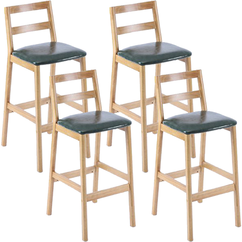 Modern Armless Backrest Counter Stool Wood Cafe Bar Stool with Cushion
