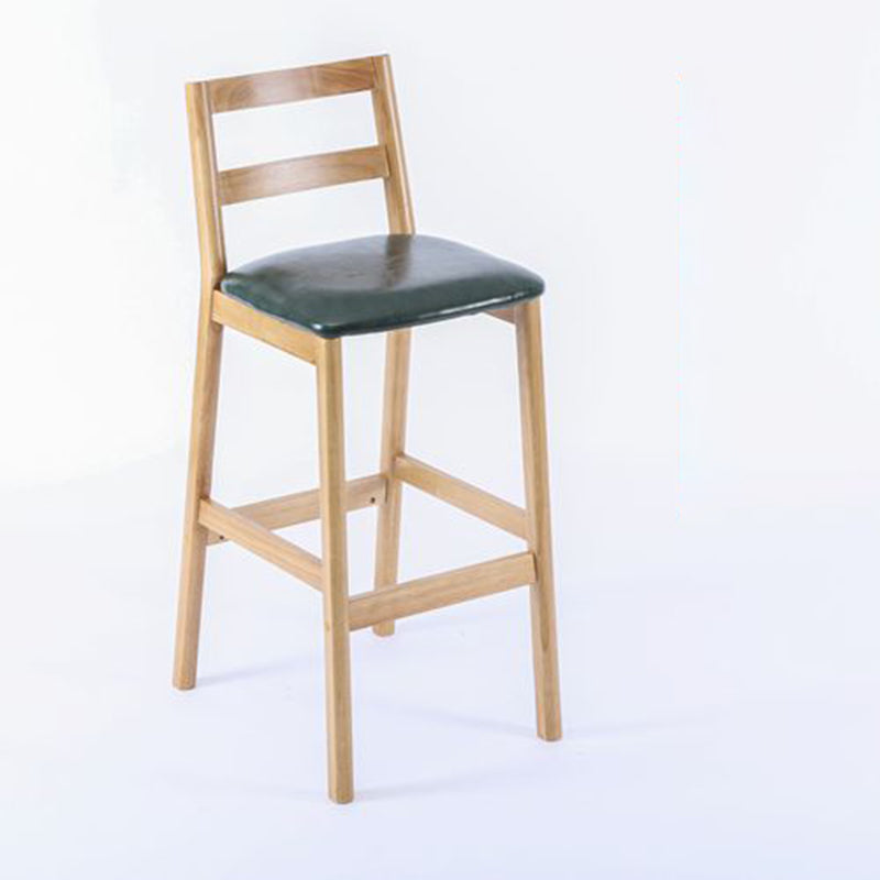 Modern Armless Backrest Counter Stool Wood Cafe Bar Stool with Cushion
