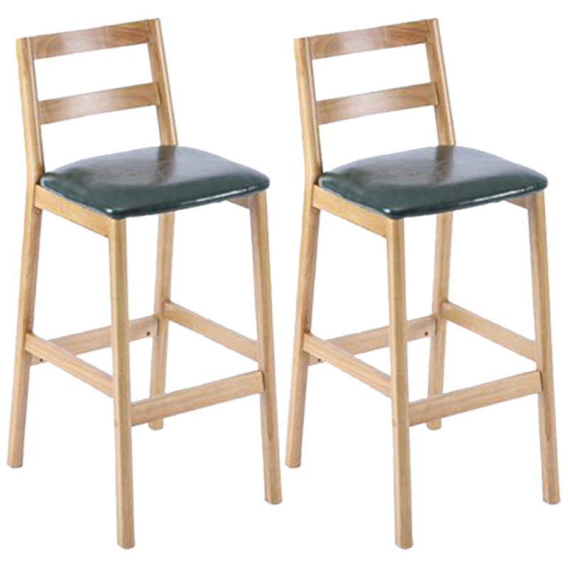 Modern Armless Backrest Counter Stool Wood Cafe Bar Stool with Cushion