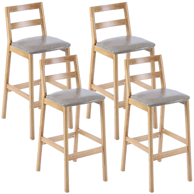 Modern Armless Backrest Counter Stool Wood Cafe Bar Stool with Cushion