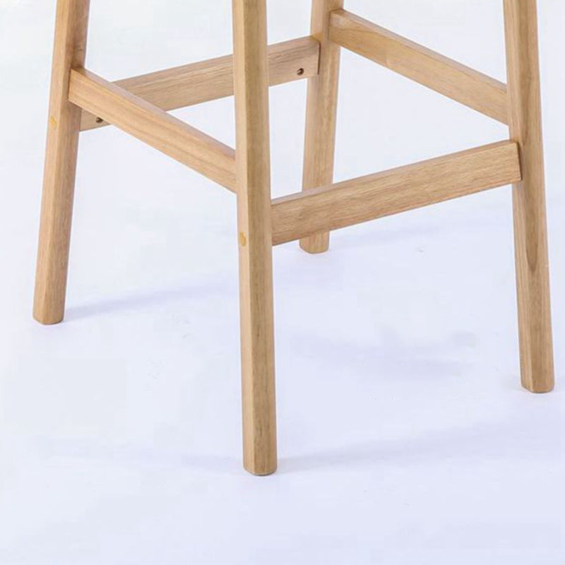 Modern Armless Backrest Counter Stool Wood Cafe Bar Stool with Cushion