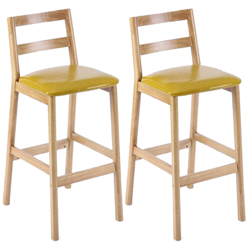 Modern Armless Backrest Counter Stool Wood Cafe Bar Stool with Cushion