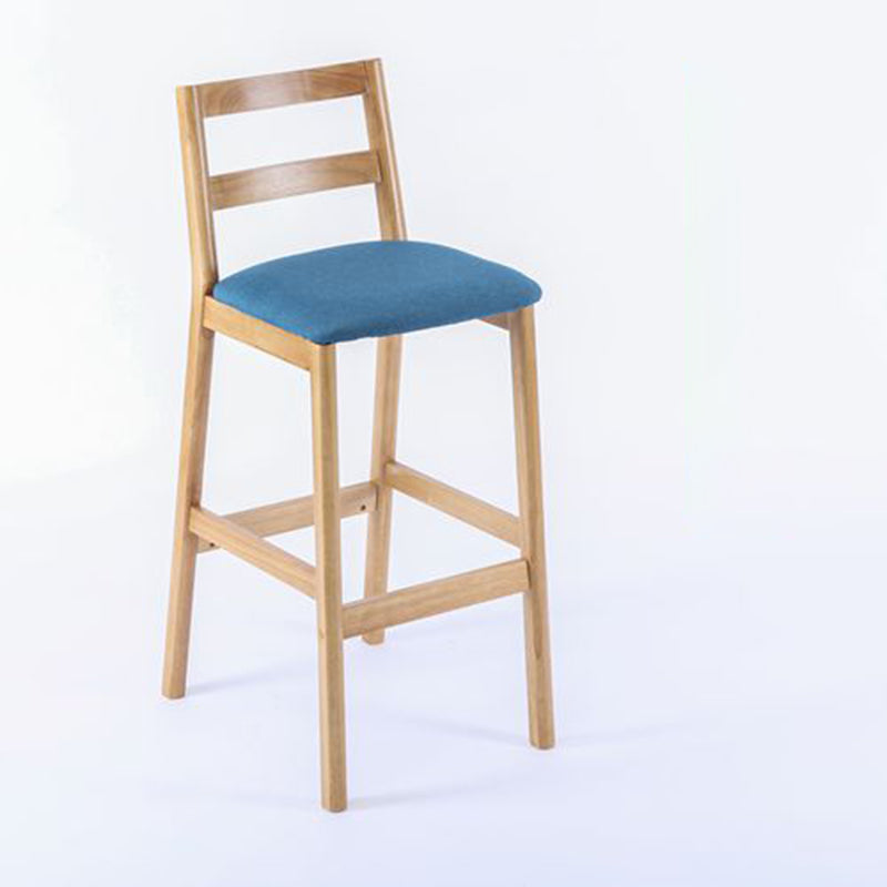 Modern Armless Backrest Counter Stool Wood Cafe Bar Stool with Cushion