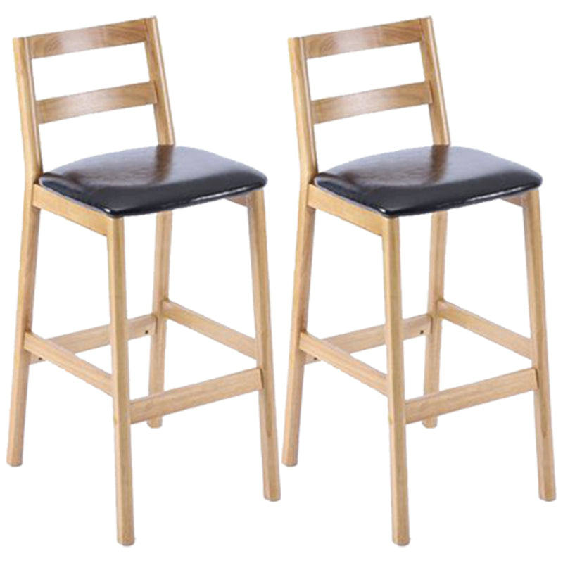 Modern Armless Backrest Counter Stool Wood Cafe Bar Stool with Cushion