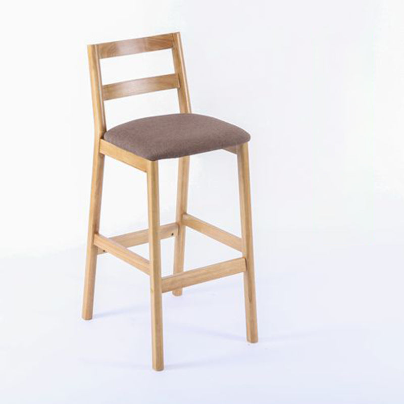 Modern Armless Backrest Counter Stool Wood Cafe Bar Stool with Cushion