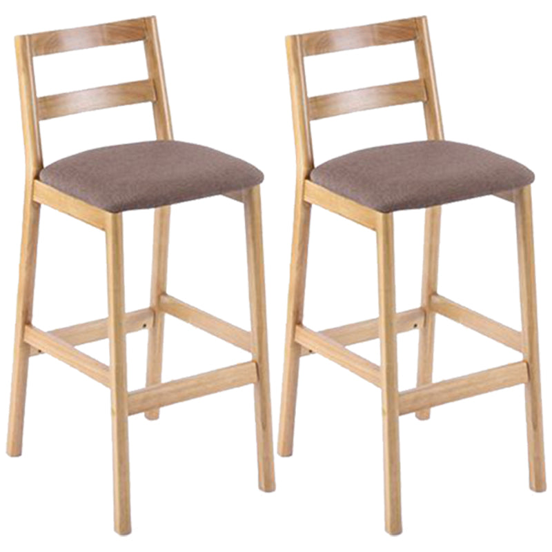 Modern Armless Backrest Counter Stool Wood Cafe Bar Stool with Cushion