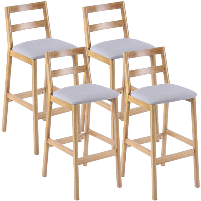 Modern Armless Backrest Counter Stool Wood Cafe Bar Stool with Cushion