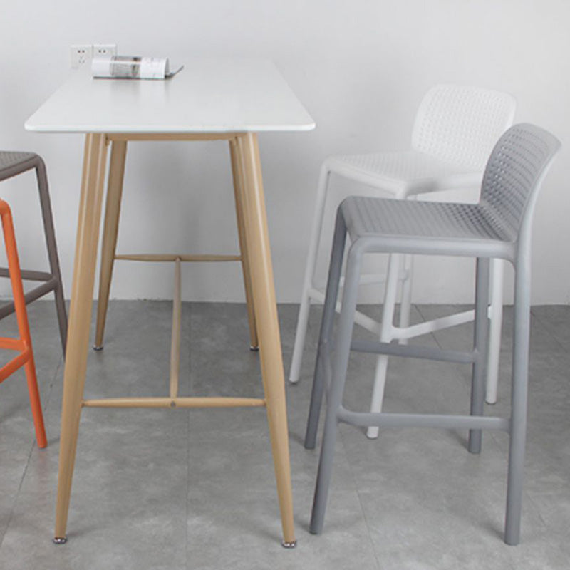 Scandinavia Style Bar-stool Square Seat PP Legs for Kitchen Bar