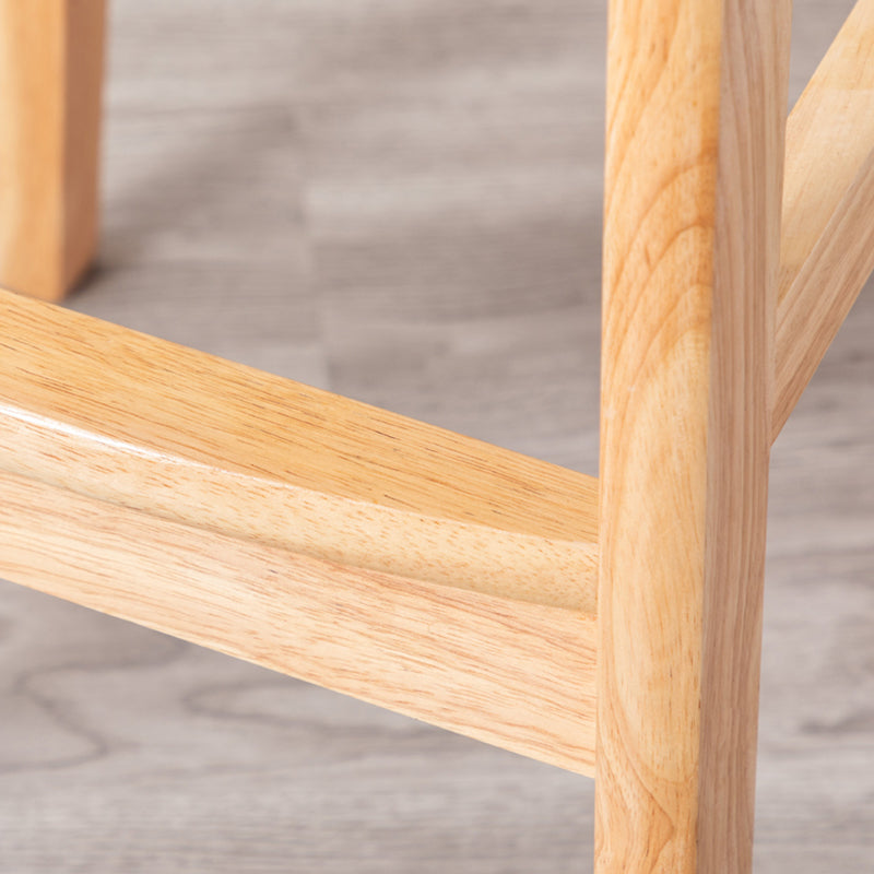 Taburete de bar Bristol de madera maciza de cuero contemporáneo con reposapiés y respaldo bajo