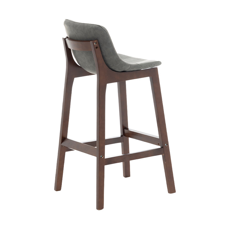 Taburete de bar de estilo escandinavo, asiento tipo cubo con patas de madera y respaldo bajo para barra de cocina