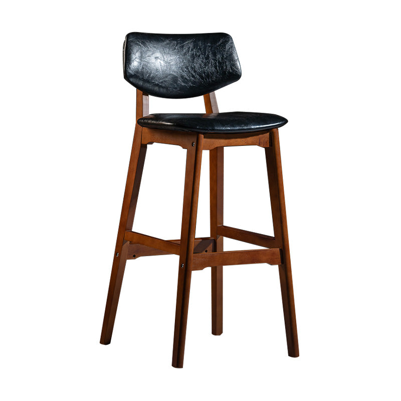 Scandinavia Style Bar-stool Wooden Legs Square Seat for Kitchen Bar