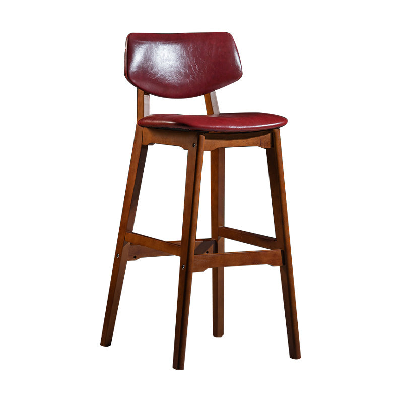 Scandinavia Style Bar-stool Wooden Legs Square Seat for Kitchen Bar