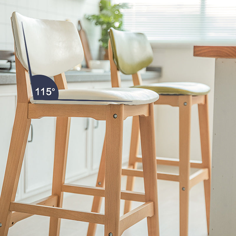 Scandinavia Style Bar-stool Wooden Legs Square Seat for Kitchen Bar