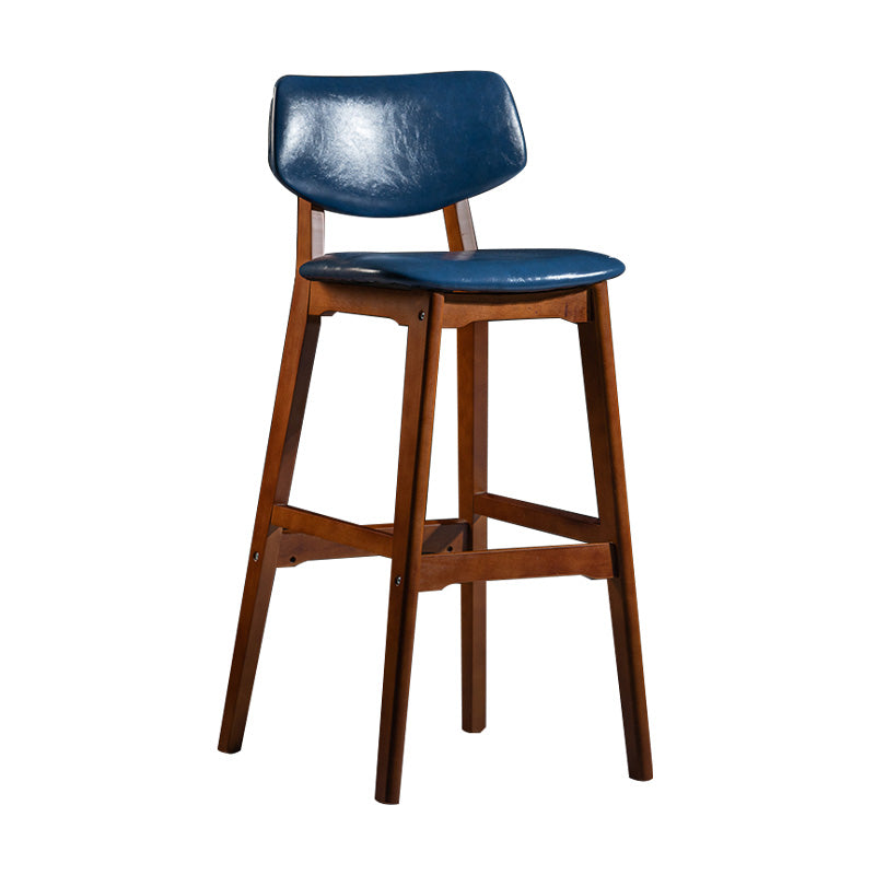 Scandinavia Style Bar-stool Wooden Legs Square Seat for Kitchen Bar