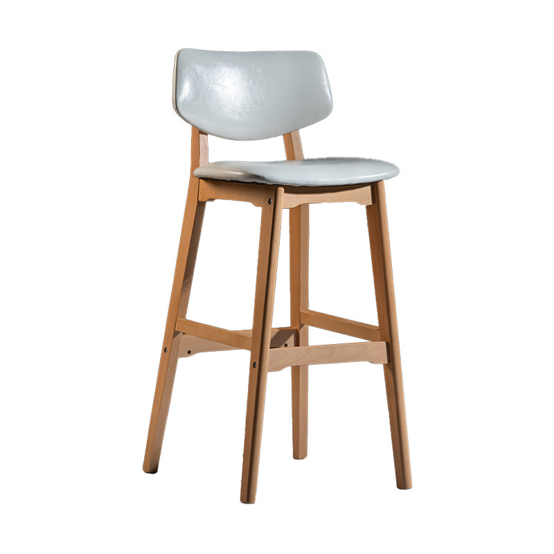 Scandinavia Style Bar-stool Wooden Legs Square Seat for Kitchen Bar