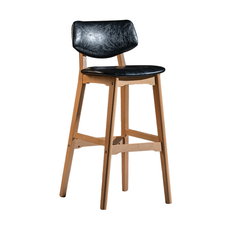 Scandinavia Style Bar-stool Wooden Legs Square Seat for Kitchen Bar