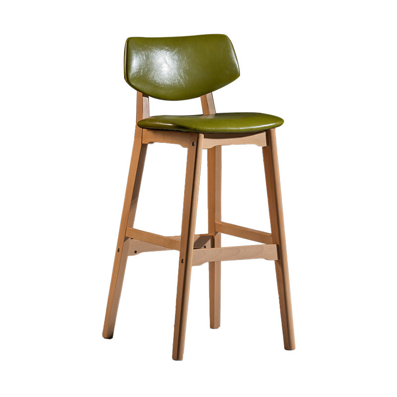Scandinavia Style Bar-stool Wooden Legs Square Seat for Kitchen Bar